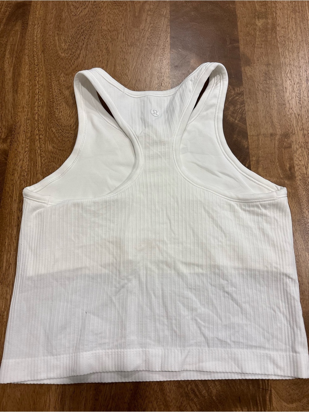 lululemon athletica White Ribbed Racerback Tank